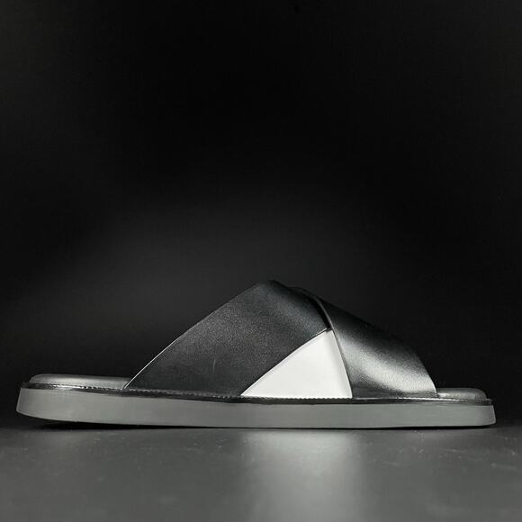 Cole Haan Nantucket Cross Strap Sandals Men’s Size 9 M Black Leather Slip On NEW - Picture 6 of 7